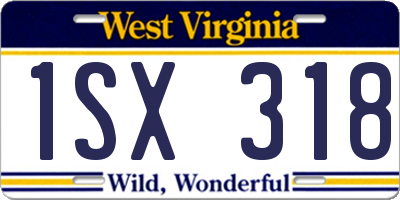 WV license plate 1SX318