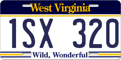 WV license plate 1SX320