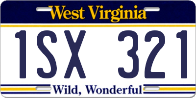 WV license plate 1SX321