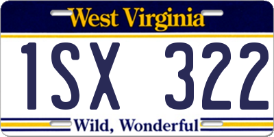 WV license plate 1SX322
