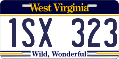 WV license plate 1SX323