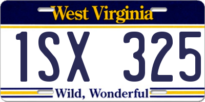 WV license plate 1SX325