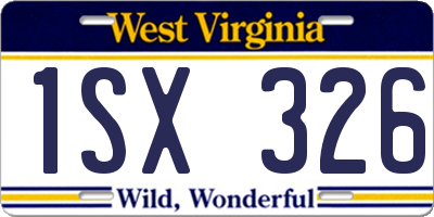 WV license plate 1SX326