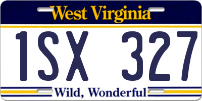 WV license plate 1SX327