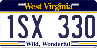 WV license plate 1SX330