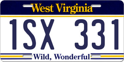 WV license plate 1SX331