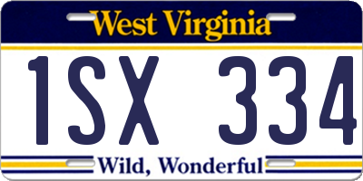 WV license plate 1SX334