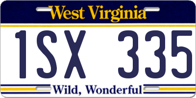 WV license plate 1SX335