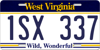 WV license plate 1SX337