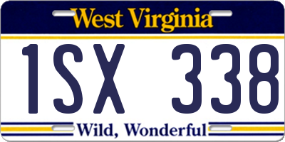 WV license plate 1SX338