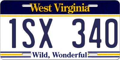 WV license plate 1SX340