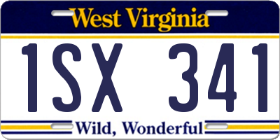 WV license plate 1SX341