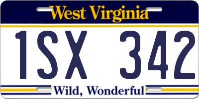 WV license plate 1SX342