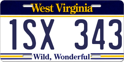 WV license plate 1SX343