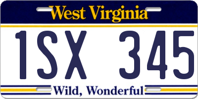 WV license plate 1SX345