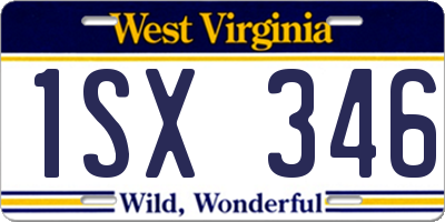 WV license plate 1SX346