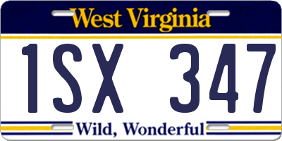 WV license plate 1SX347