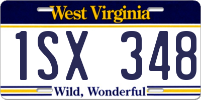 WV license plate 1SX348