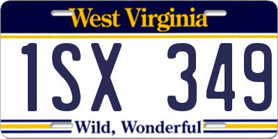 WV license plate 1SX349
