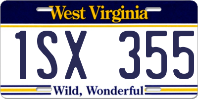 WV license plate 1SX355