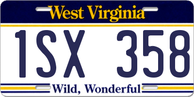WV license plate 1SX358