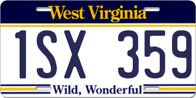 WV license plate 1SX359