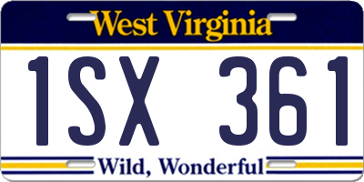 WV license plate 1SX361