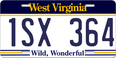 WV license plate 1SX364