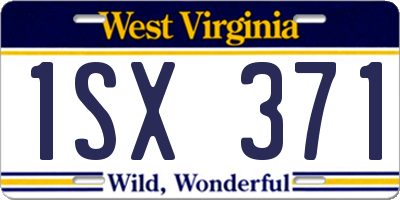 WV license plate 1SX371