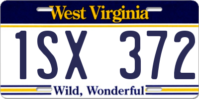 WV license plate 1SX372