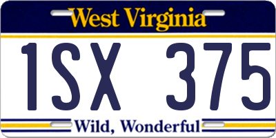 WV license plate 1SX375