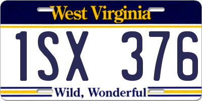 WV license plate 1SX376