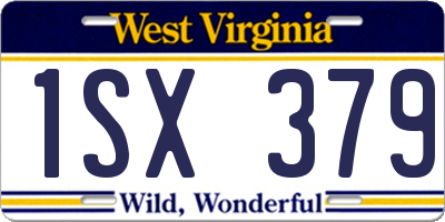 WV license plate 1SX379