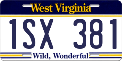 WV license plate 1SX381