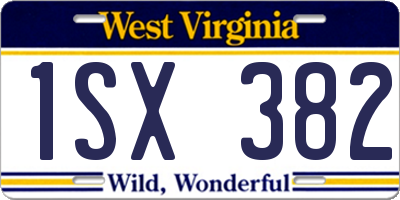 WV license plate 1SX382