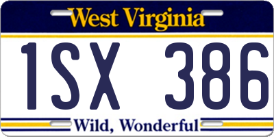 WV license plate 1SX386