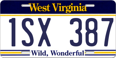 WV license plate 1SX387