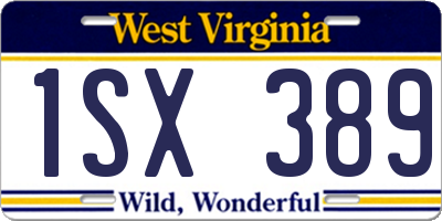 WV license plate 1SX389