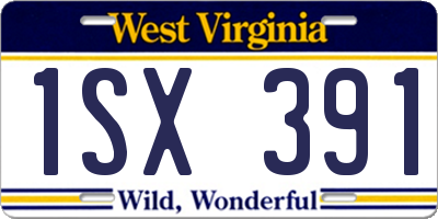 WV license plate 1SX391