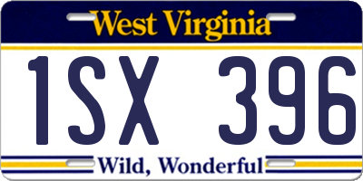 WV license plate 1SX396