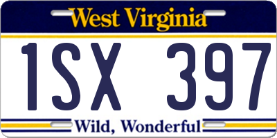 WV license plate 1SX397
