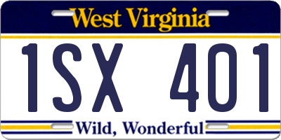 WV license plate 1SX401