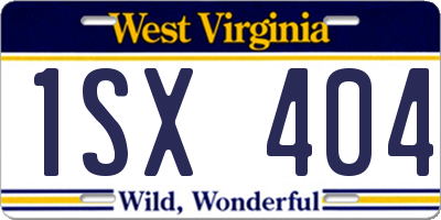 WV license plate 1SX404