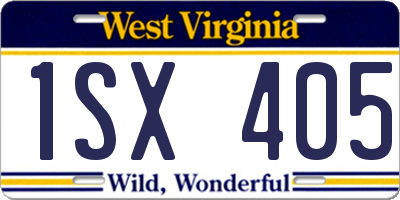 WV license plate 1SX405
