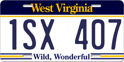 WV license plate 1SX407