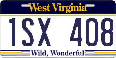 WV license plate 1SX408