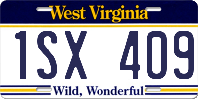 WV license plate 1SX409