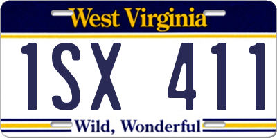WV license plate 1SX411