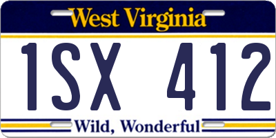 WV license plate 1SX412