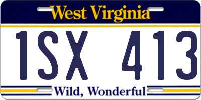 WV license plate 1SX413